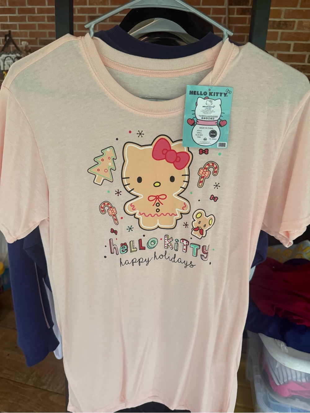 Hello Kitty Christmas Light Pink Graphic Tee